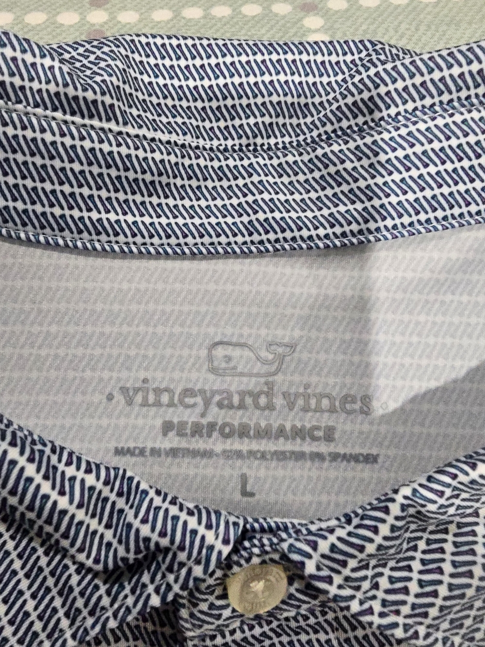 Vineyard Vines Blue Patterned Performance Polo - Picture 6 of 6